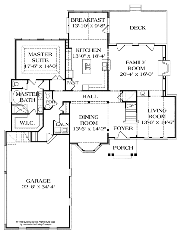 Home Plan - Traditional Floor Plan - Main Floor Plan #453-144