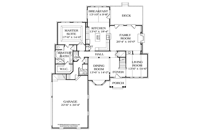 Home Plan - Floor Plan - Main Floor for Traditional House Plan #453-144 - 4 bed, 3.5 bath