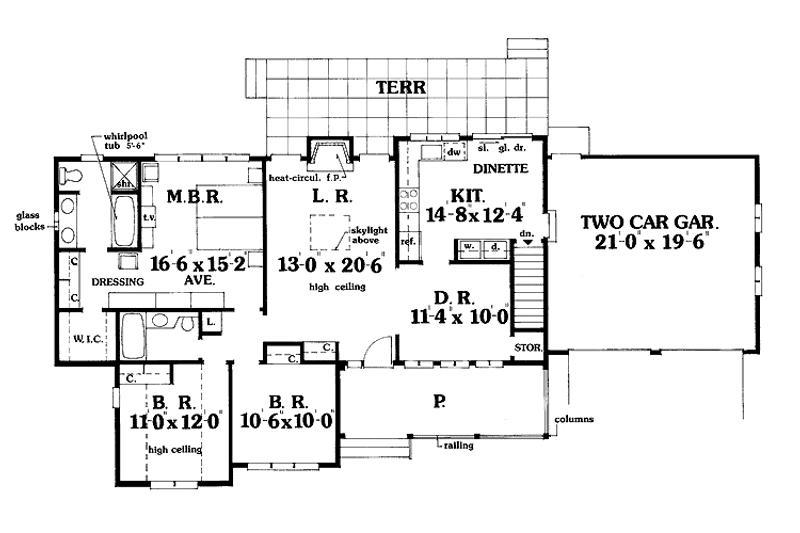 House Plan Design - Floor Plan - Main Floor for Country House Plan #456-56 - 3 bed, 2 bath