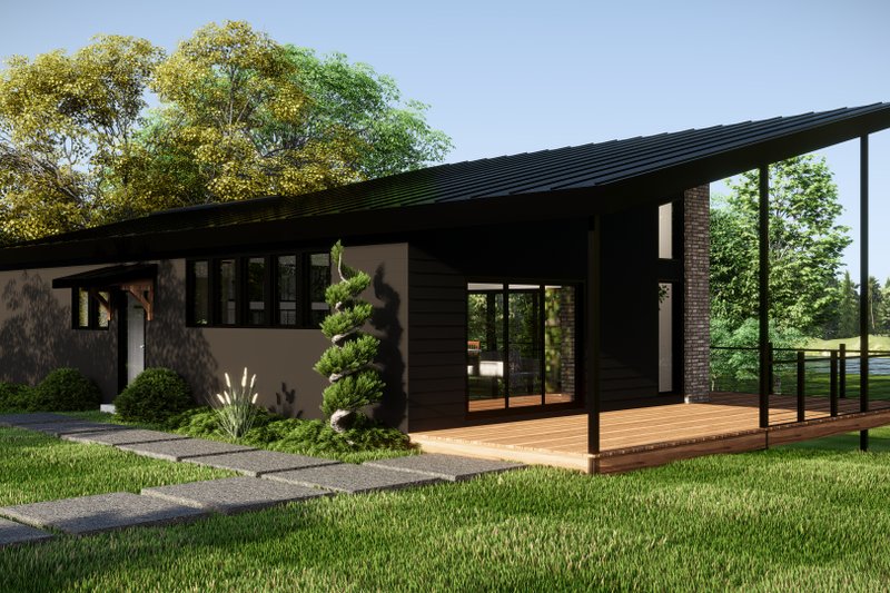 Architectural House Design - Exterior - Front Elevation 3 for Modern House Plan #1064-298 - 2 bed, 2 bath