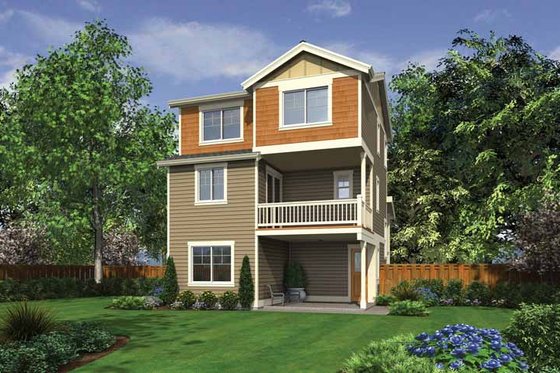 Exterior - Rear Elevation for Craftsman House Plan #132-558 - 4 bed, 3.5 bath