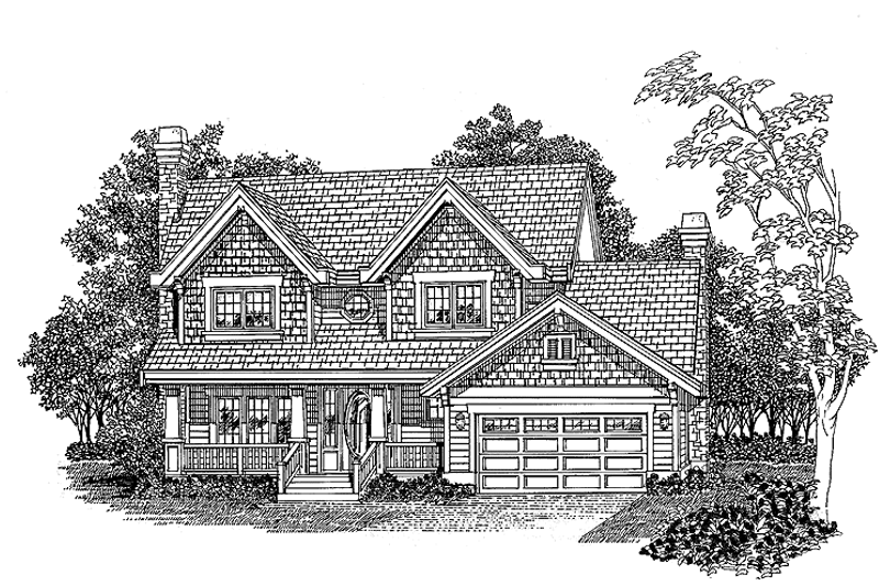 Architectural House Design - Craftsman Exterior - Front Elevation Plan #47-950