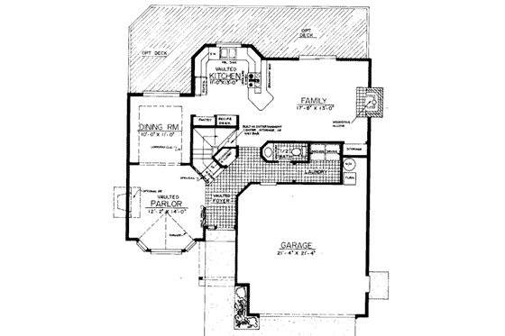 Floor Plan - Main Floor for Traditional House Plan #303-101 - 3 bed, 2.5 bath