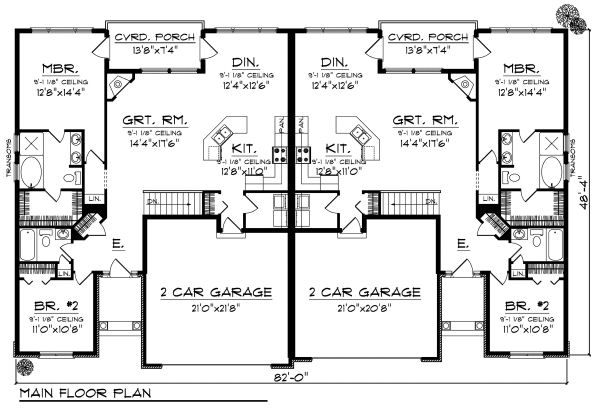 Home Plan - Traditional Floor Plan - Main Floor Plan #70-893