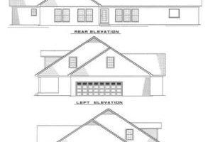 Exterior - Rear Elevation for Southern House Plan #17-215 - 4 bed, 3 bath