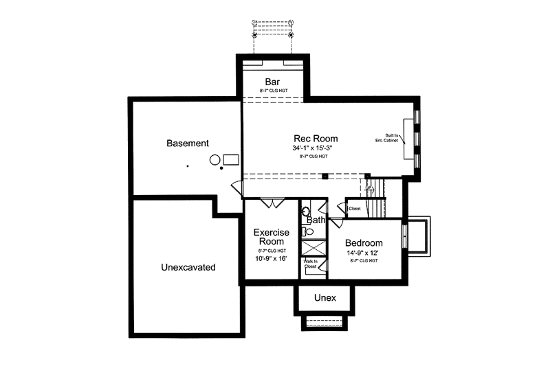 Home Plan - Floor Plan - Lower Floor for Classical House Plan #46-823 - 6 bed, 5.5 bath