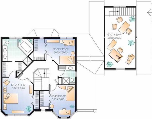 House Plan Design - European Floor Plan - Upper Floor Plan #23-2450