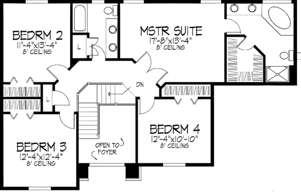 Dream House Plan - Traditional Floor Plan - Upper Floor Plan #51-886