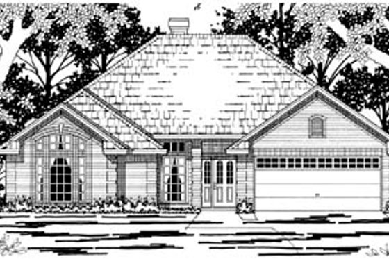 Exterior - Front Elevation for Traditional House Plan #42-255 - 4 bed, 2 bath