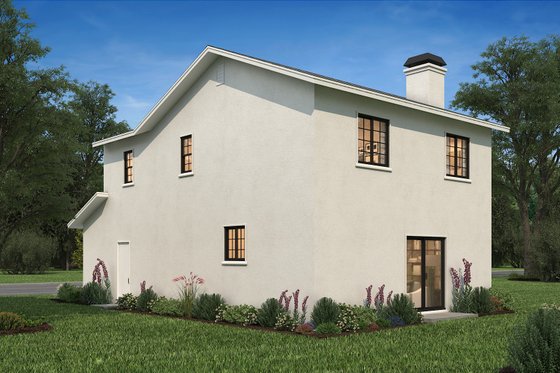 Exterior - Rear Elevation 1 for Adobe / Southwestern House Plan #1-1069 - 3 bed, 2.5 bath