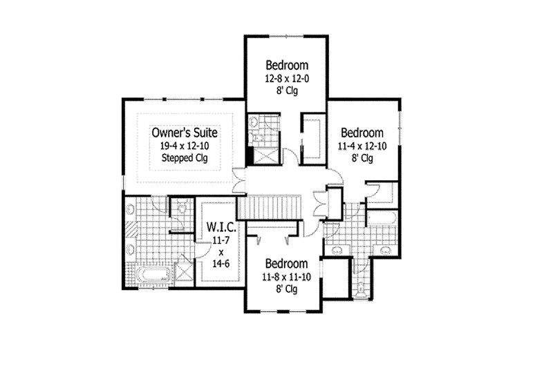 Dream House Plan - Floor Plan - Upper Floor for Country House Plan #51-1114 - 4 bed, 3.5 bath