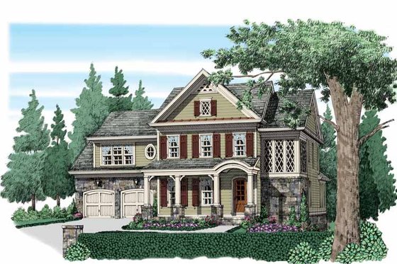 Exterior - Front Elevation 6 for Traditional House Plan #927-938 - 4 bed, 3.5 bath