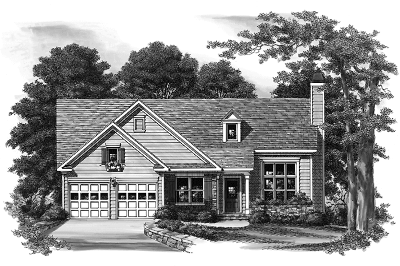Home Plan - Exterior - Front Elevation 3 for Ranch House Plan #927-554 - 3 bed, 2 bath