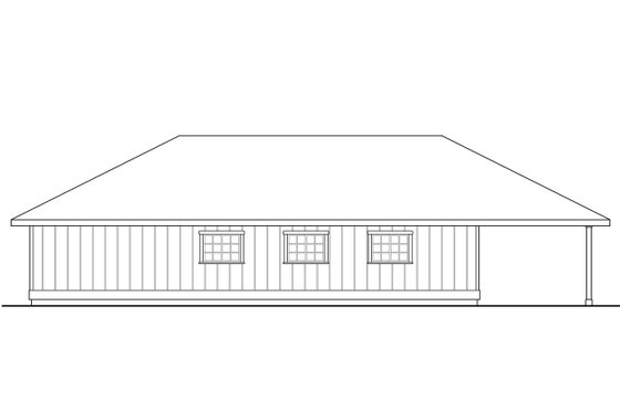 Exterior - Rear Elevation for Prairie House Plan #124-994, 0 bath