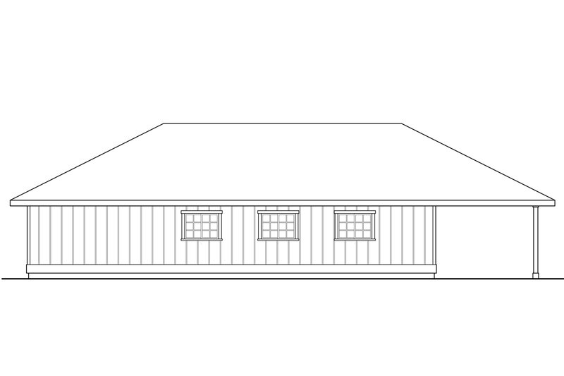 Home Plan - Exterior - Rear Elevation for Prairie House Plan #124-994, 0 bath