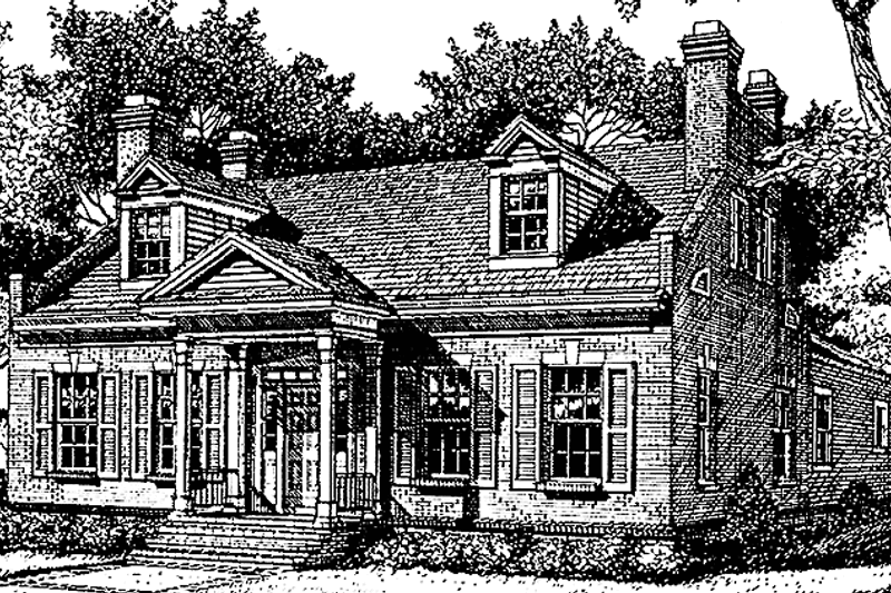 Dream House Plan - Colonial Exterior - Front Elevation Plan #985-2