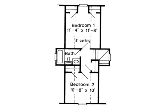 Floor Plan - Upper Floor for Country House Plan #410-172 - 2 bed, 1.5 bath
