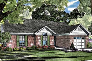 Exterior - Front Elevation 3 for Ranch House Plan #17-2983 - 3 bed, 1.5 bath