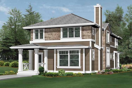 Exterior - Rear Elevation for Craftsman House Plan #132-235 - 3 bed, 2.5 bath