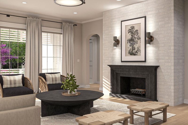 Architectural House Design - Interior - Family Room 1 for Cottage House Plan #455-598 - 4 bed, 3.5 bath