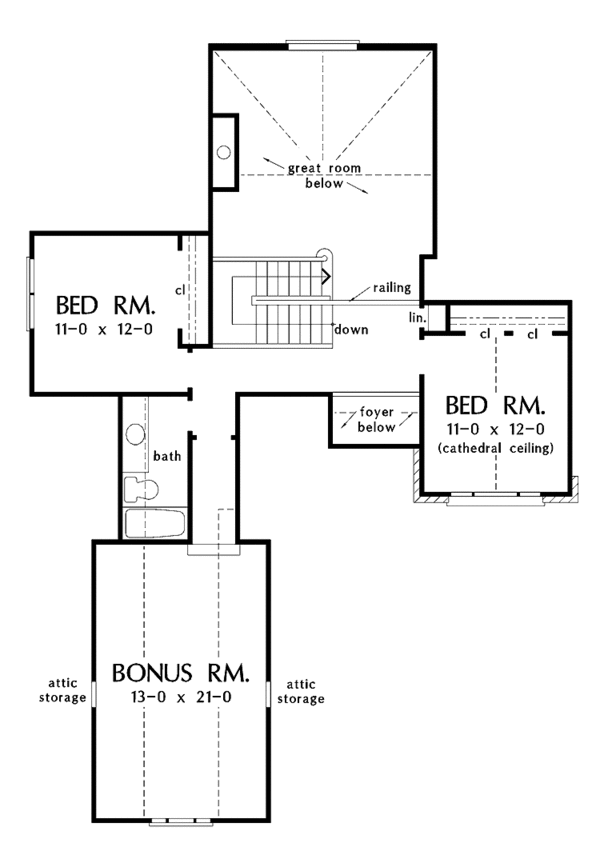 Architectural House Design - Traditional Floor Plan - Upper Floor Plan #929-723