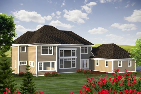 Exterior - Rear Elevation for Traditional House Plan #70-1184 - 4 bed, 4.5 bath