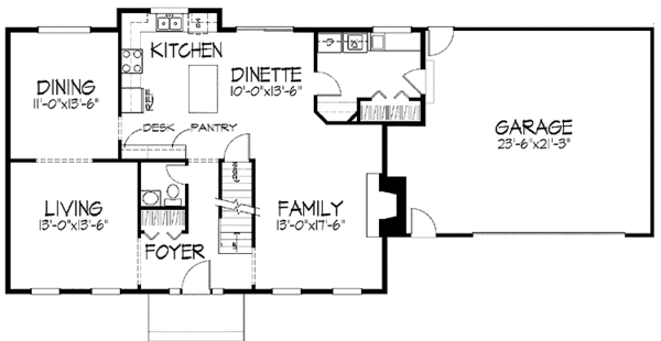 House Plan Design - Colonial Floor Plan - Main Floor Plan #51-813