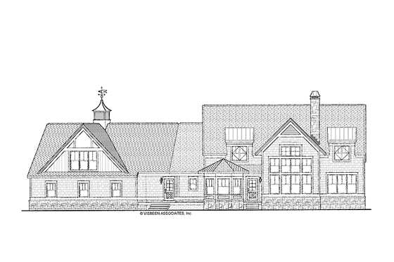 Exterior - Rear Elevation for European House Plan #928-217 - 4 bed, 3 bath