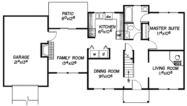 Home Plan - Bungalow Floor Plan - Main Floor Plan #60-760