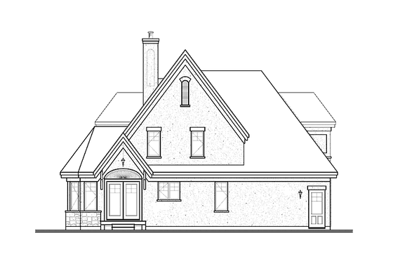 Exterior - Rear Elevation for Country House Plan #23-2416 - 3 bed, 2 bath