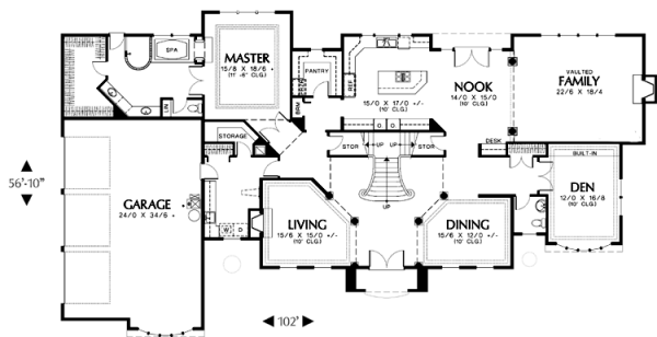 Home Plan - European Floor Plan - Main Floor Plan #48-349