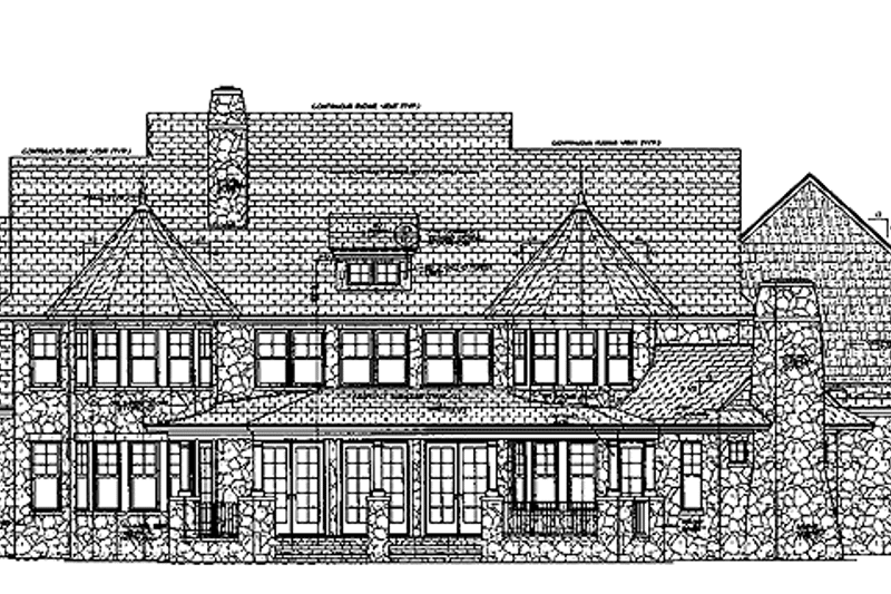Dream House Plan - Exterior - Rear Elevation for Country House Plan #453-460 - 4 bed, 4 bath