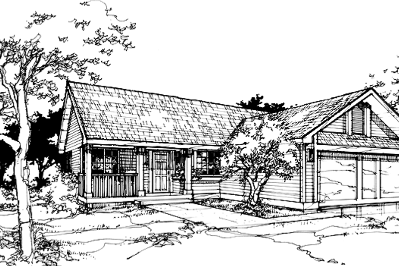 Architectural House Design - Ranch Exterior - Front Elevation Plan #320-709