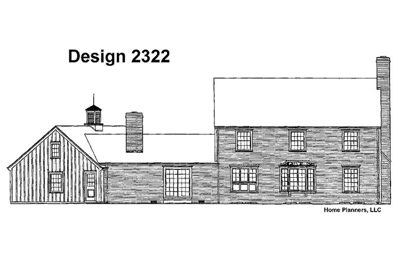 Architectural House Design - Exterior - Rear Elevation for Colonial House Plan #72-616 - 5 bed, 2.5 bath
