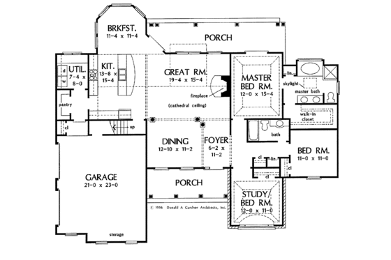 Floor Plan - Main Floor for Country House Plan #929-260 - 3 bed, 2 bath