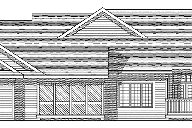 Architectural House Design - Exterior - Rear Elevation for Country House Plan #70-1388 - 3 bed, 2 bath