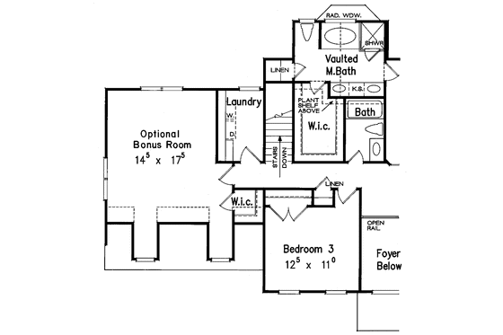 Floor Plan - Upper Floor 1 for Classical House Plan #927-72 - 3 bed, 2.5 bath