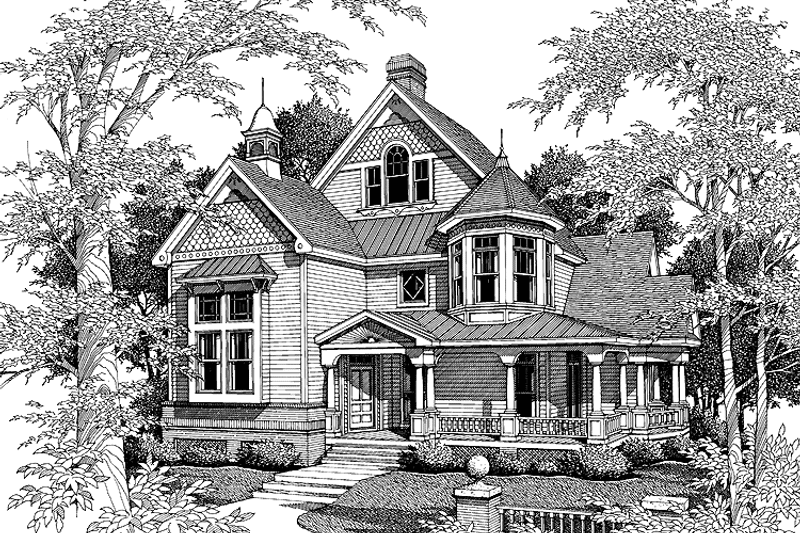 Dream House Plan - Exterior - Front Elevation 3 for Victorian House Plan #952-88 - 3 bed, 2.5 bath