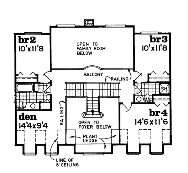 Architectural House Design - Victorian Floor Plan - Upper Floor Plan #47-777