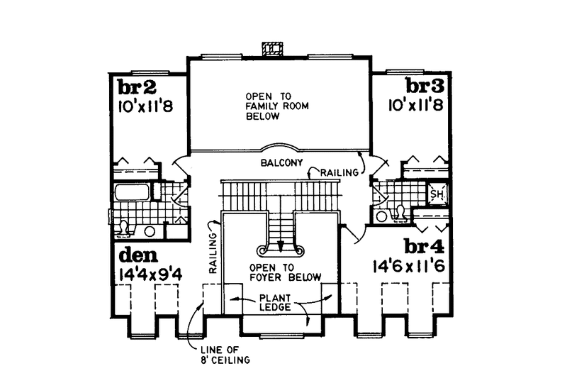 Dream House Plan - Floor Plan - Upper Floor for Victorian House Plan #47-777 - 4 bed, 3.5 bath