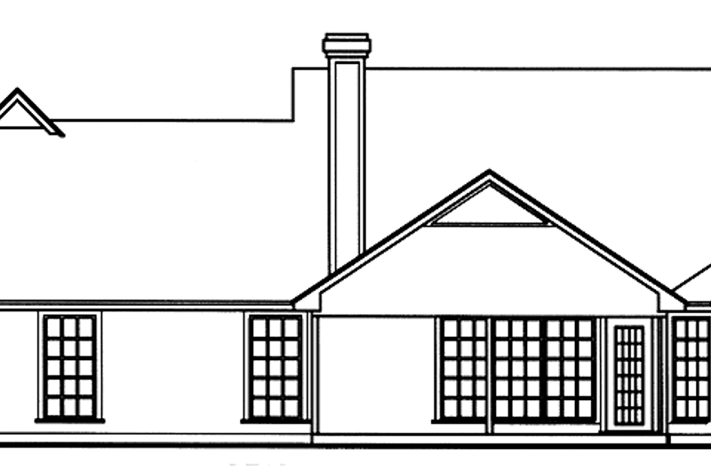 Home Plan - Exterior - Rear Elevation for Country House Plan #42-555 - 3 bed, 2 bath