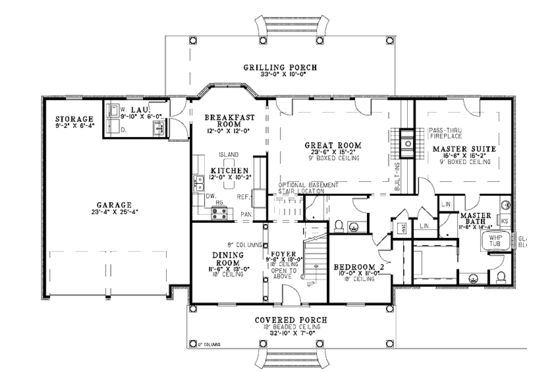 Floor Plan - Main Floor for Country House Plan #17-2785 - 4 bed, 3 bath