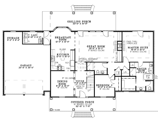 Architectural House Design - Country Floor Plan - Main Floor Plan #17-2785