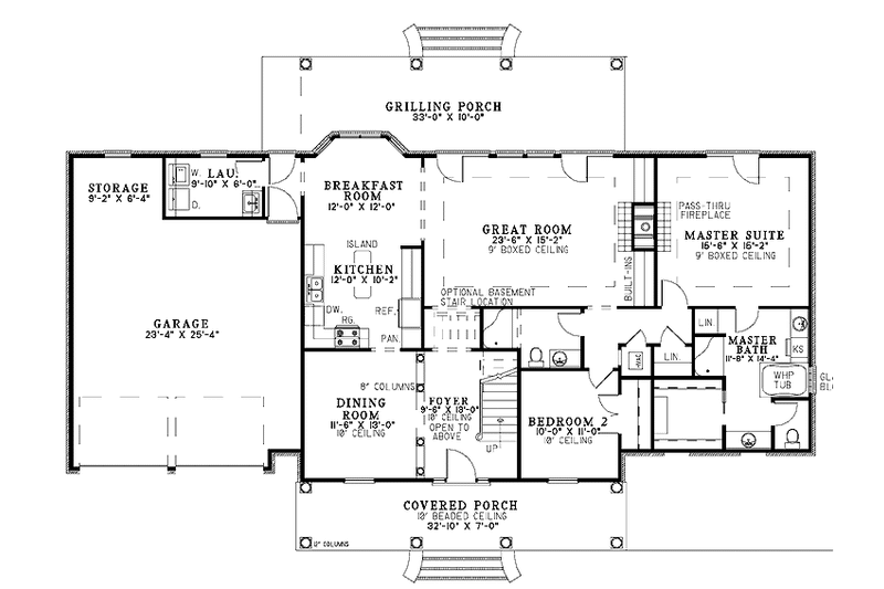 Home Plan - Floor Plan - Main Floor for Country House Plan #17-2785 - 4 bed, 3 bath