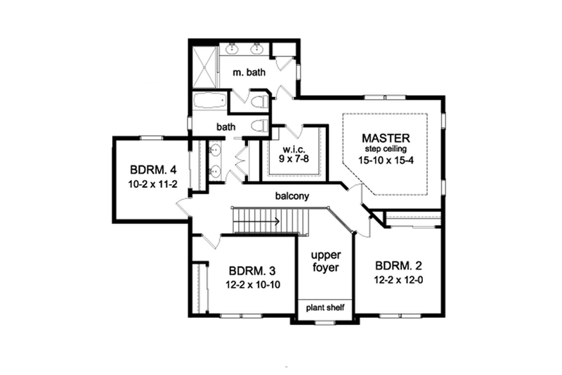 House Design - Floor Plan - Upper Floor for Colonial House Plan #1010-57 - 4 bed, 2.5 bath