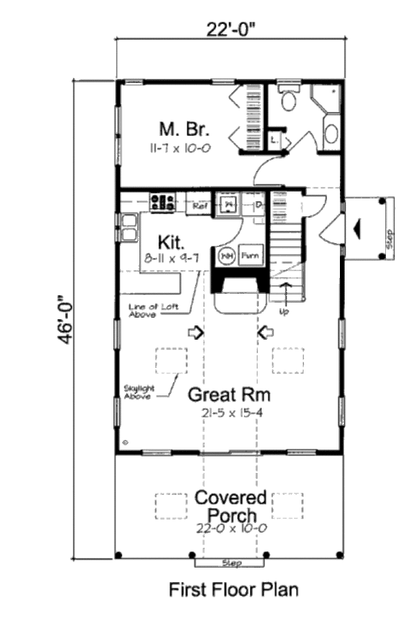 Cottage Floor Plan - Main Floor Plan #312-619