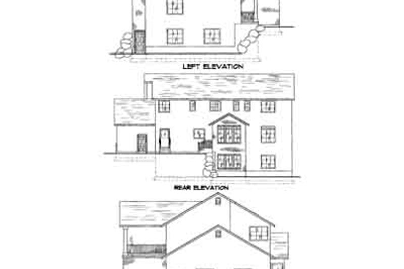 Architectural House Design - Exterior - Rear Elevation for Country House Plan #5-185 - 4 bed, 2.5 bath