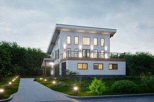 House Blueprint - Contemporary Exterior - Front Elevation Plan #932-1349