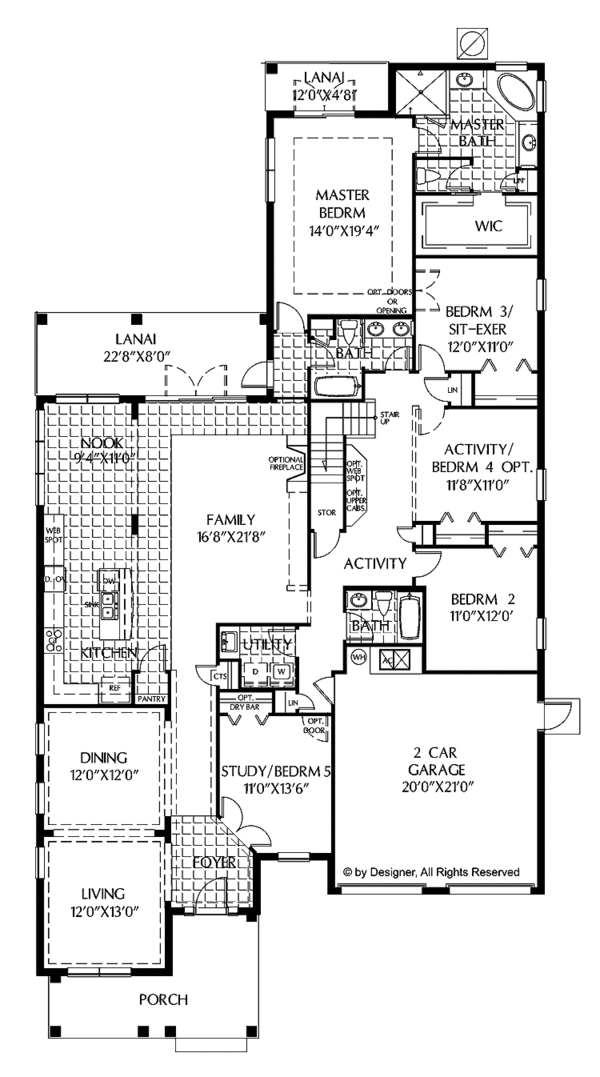 House Plan Design - Contemporary Floor Plan - Main Floor Plan #999-165