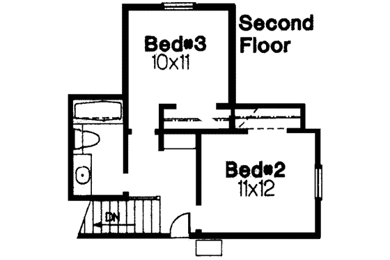Floor Plan - Upper Floor for Traditional House Plan #310-152 - 3 bed, 2.5 bath